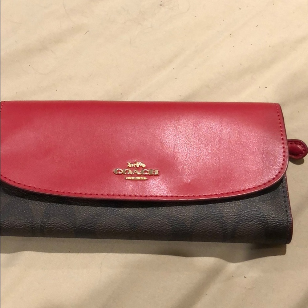 Red Logo Coach Wallet